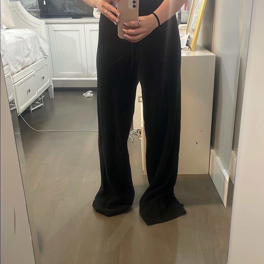 Aerie Black Wide-Leg Pants